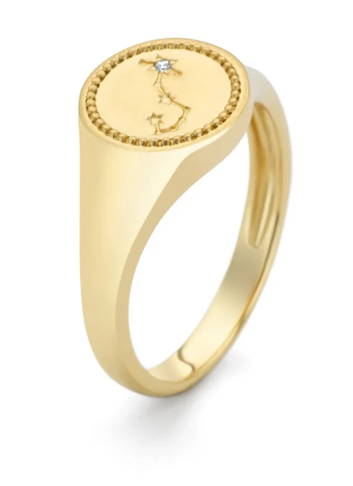 Geelgouden zegelring, Zodiac-Scorpio (Schorpioen)