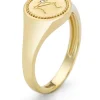 Geelgouden zegelring, Zodiac-Libra (Weegschaal)
