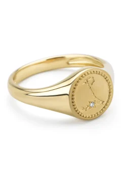 Geelgouden zegelring, Zodiac-Pisces (Vissen)