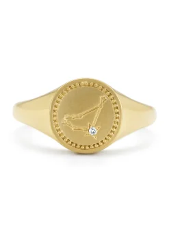 Geelgouden zegelring, Zodiac-Capricorn (Steenbok)