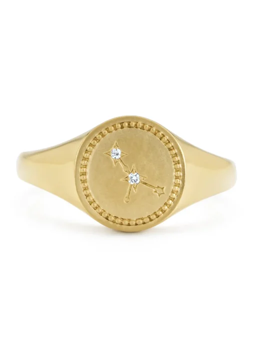 Geelgouden zegelring, Zodiac-Cancer (Kreeft)