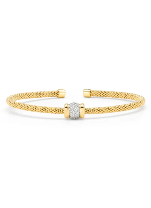 Gouden armband, 0.23 ct diamant, Caviar