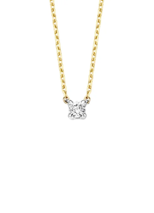 Gouden collier, 0.10 ct diamant, Starlight
