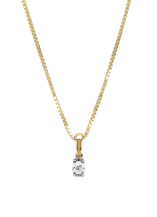 Gouden hanger, 0.11 ct diamant, Groeibriljant