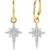 Gouden oorsieraden, 0.14 ct diamant, Cosmic