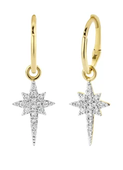 Gouden oorsieraden, 0.14 ct diamant, Cosmic