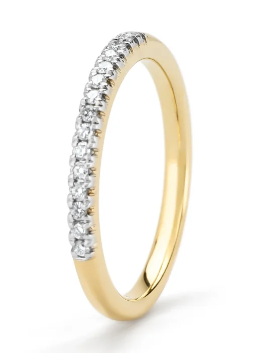 Gouden ring, 0.14 ct diamant, Ensemble