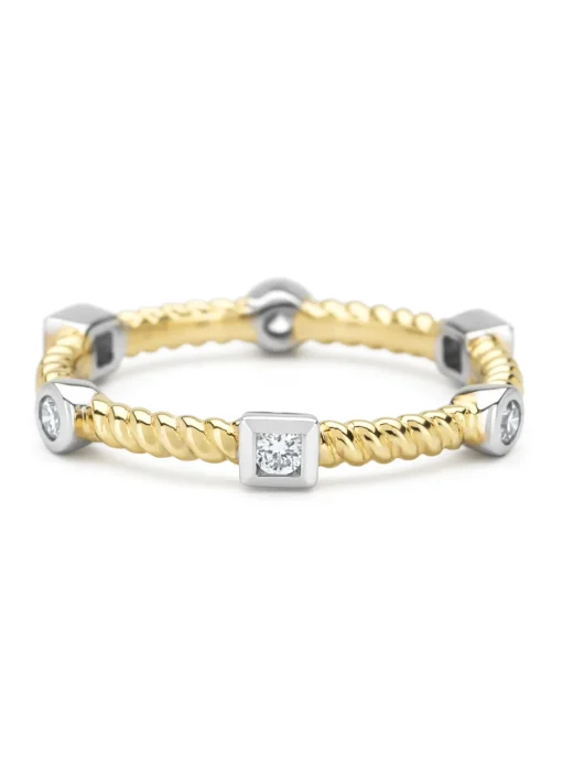 Gouden ring, 0.18 ct diamant, Ensemble