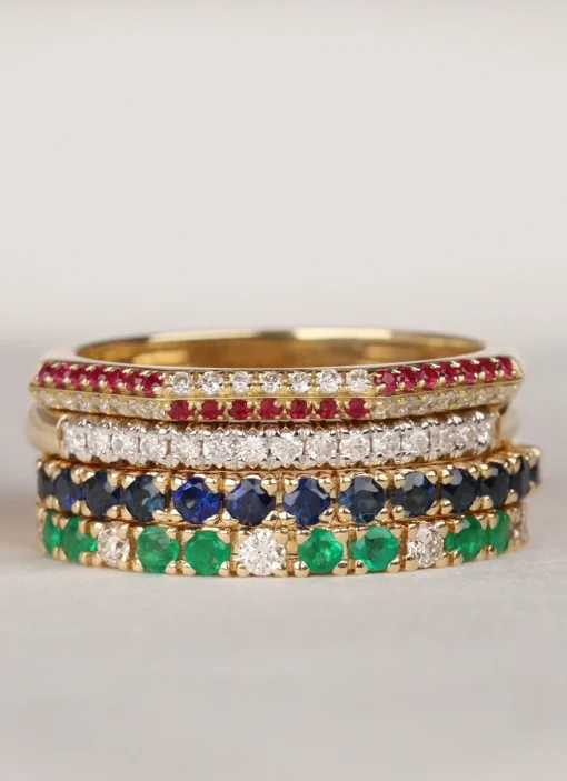 Gouden ring, 0.14 ct diamant, Ensemble