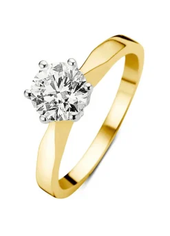 Gouden ring, 1.02 ct diamant, Solitair