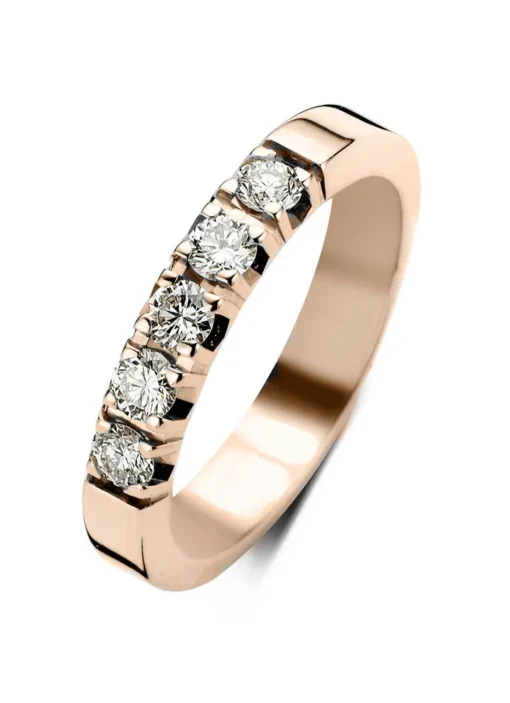 Roségouden alliance ring, 0.50 ct diamant, Groeibriljant