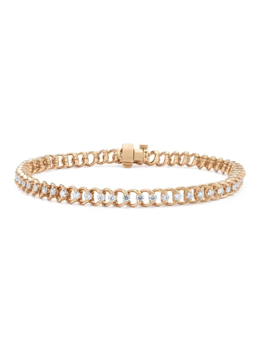 Roségouden armband, 1.81 ct diamant, Hearts & Arrows