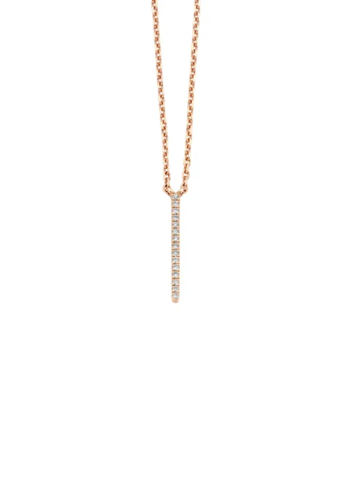 Roségouden collier, 0.05 ct diamant, Joy