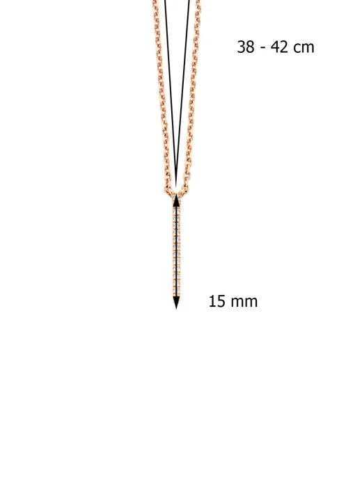 Roségouden collier, 0.05 ct diamant, Joy