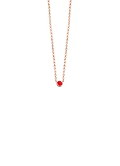 Roségouden collier, 0.05 ct robijn, Joy