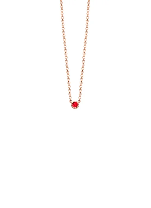 Roségouden collier, 0.05 ct robijn, Joy