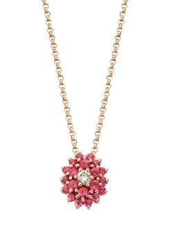 Roségouden hanger, 0.04 ct diamant, Majestic