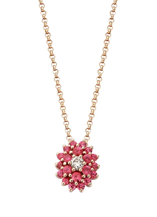Roségouden hanger, 0.04 ct diamant, Majestic
