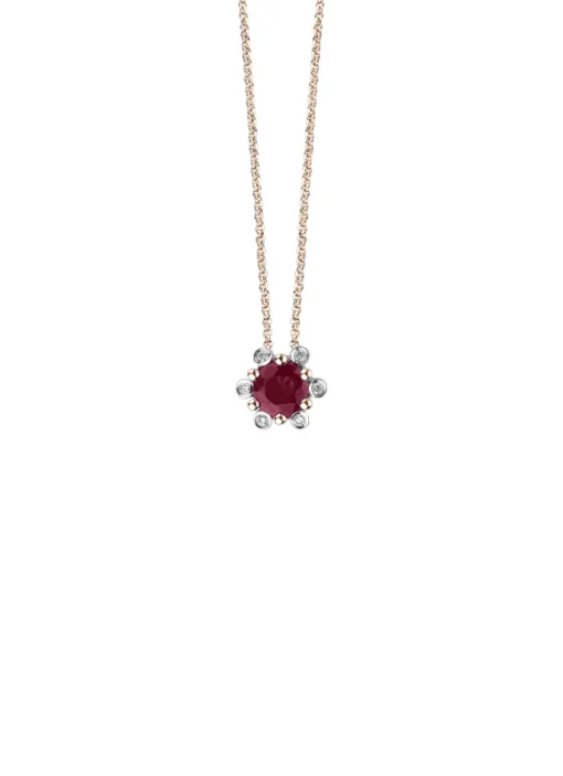 Roségouden hanger, 0.44 ct robijn, Empress