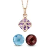 Roségouden hanger met collier, 5.85 ct granaat, Varié