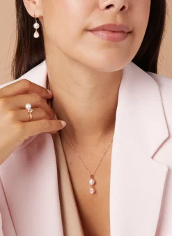 Roségouden hanger met collier, 1.11 ct roze kwarts, Rivièra