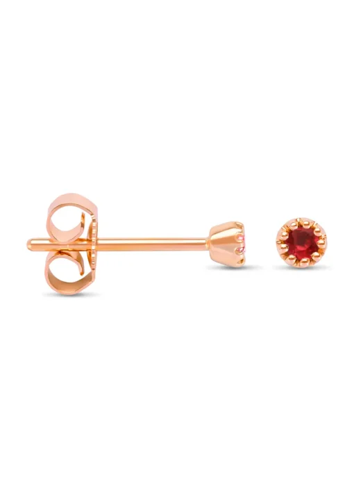 Roségouden oorsieraden, 0.10 ct robijn, Joy
