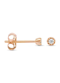 Roségouden oorsieraden, 0.06 ct diamant, Joy