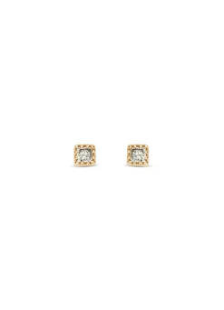 Roségouden oorsieraden, 0.08 ct diamant, Joy