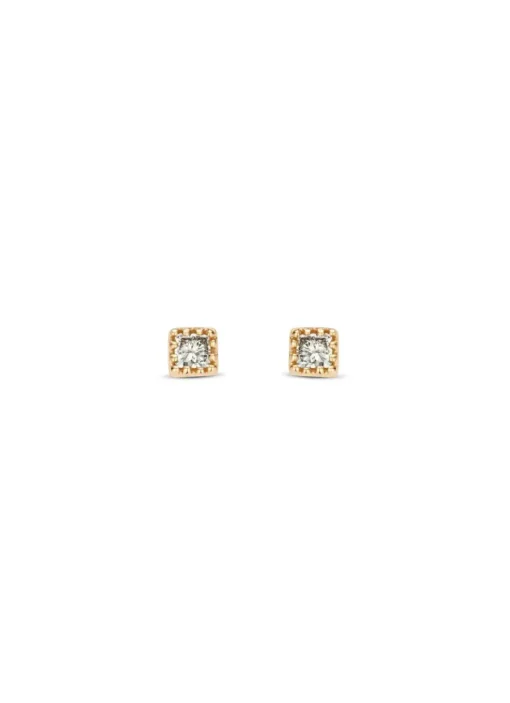 Roségouden oorsieraden, 0.08 ct diamant, Joy