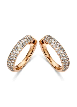 Roségouden oorsieraden, 1.28 ct diamant, Caviar