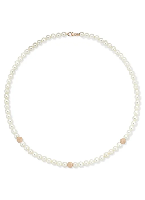 Roségouden parelketting Rivièra