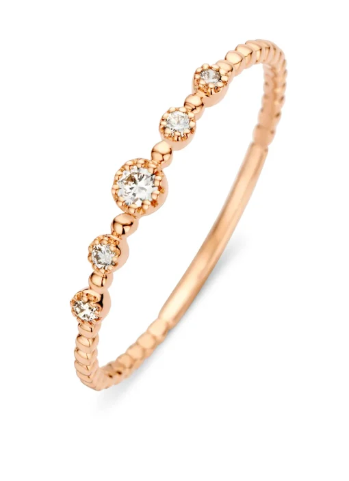Roségouden ring, 0.09 ct diamant, Joy
