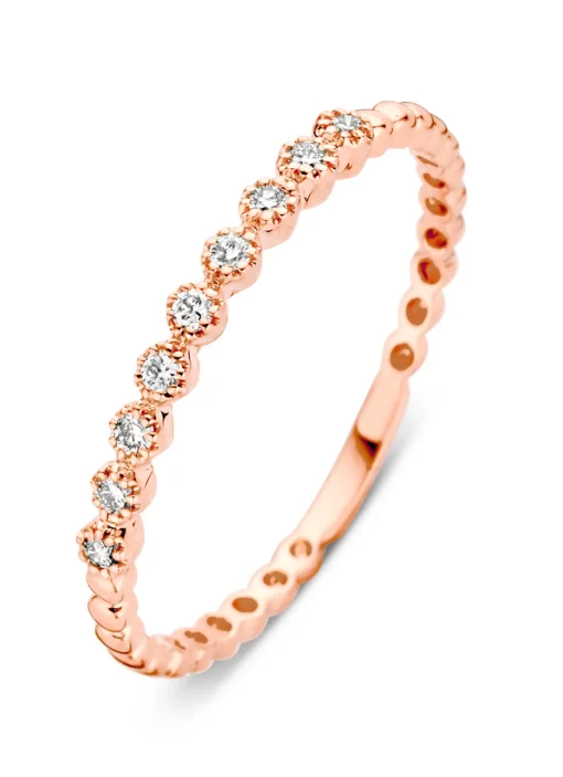 Roségouden ring, 0.09 ct diamant, Joy