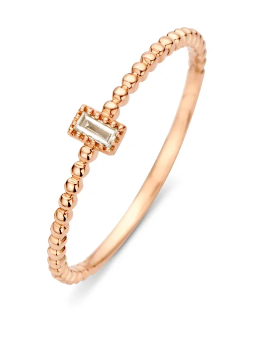Roségouden ring, 0.05 ct diamant, Joy