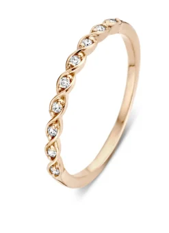 Roségouden ring, 0.08 ct diamant, Ensemble