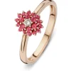 Roségouden ring, 0.04 ct diamant, Majestic