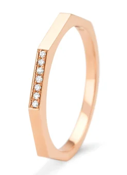 Roségouden ring, 0.03 ct diamant, Ensemble