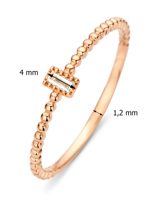 Roségouden ring, 0.05 ct diamant, Joy
