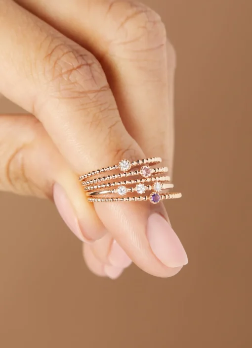 Roségouden ring, 0.10 ct diamant, Joy