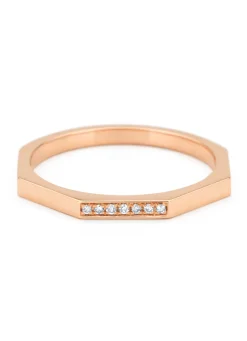 Roségouden ring, 0.03 ct diamant, Ensemble