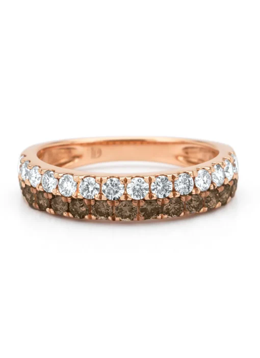 Roségouden ring, 1.02 ct diamant, Ensemble