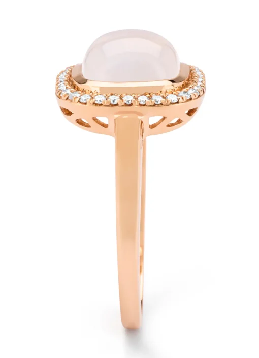 Roségouden ring, 2.32 ct maansteen, Little Drops