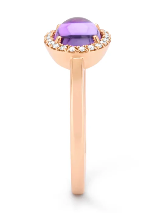 Roségouden ring, 1.20 ct paarse amethist, Little Drops