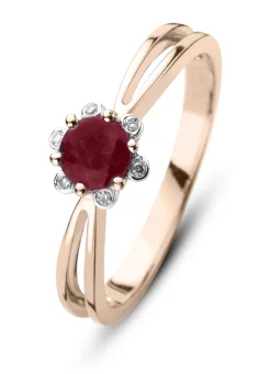 Roségouden ring, 0.44 ct robijn, Empress
