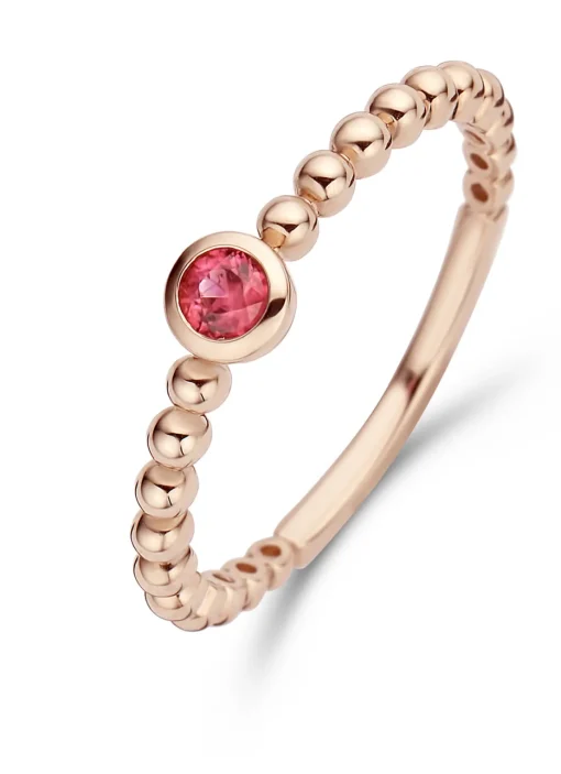 Roségouden ring, 0.13 ct robijn, Ensemble