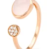 Roségouden ring, 1.30 ct rozenkwarts, Little Drops