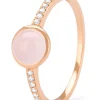 Roségouden ring, 0.91 ct rozenkwarts, Little Drops