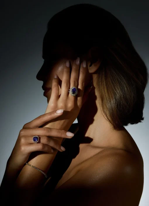 Roségouden ring, 5.08 ct tanzaniet, Gallery