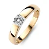 Roségouden solitairring, 0.60 ct diamant, Groeibriljant
