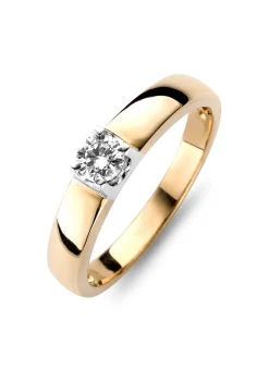 Roségouden solitairring, 0.60 ct diamant, Groeibriljant